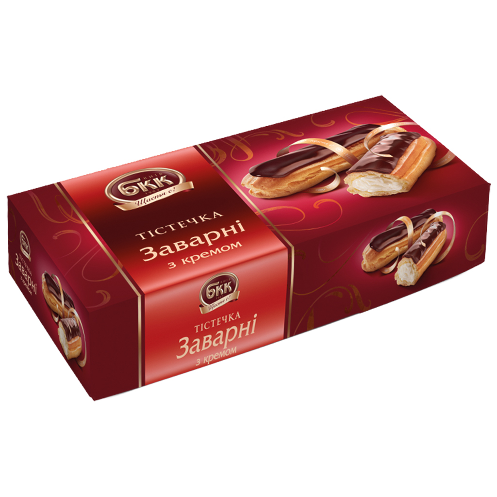Branddeeggebak "Eclair" met 47,7% roomvulling en cacaohoudende vetglazuur, diepgevroren