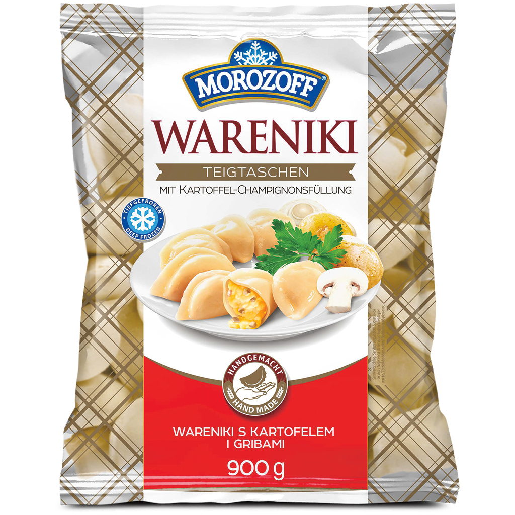 "MOROZOFF" deegwaren "Wareniki" met aardappel-paddenstoelenvulling, diepgevroren