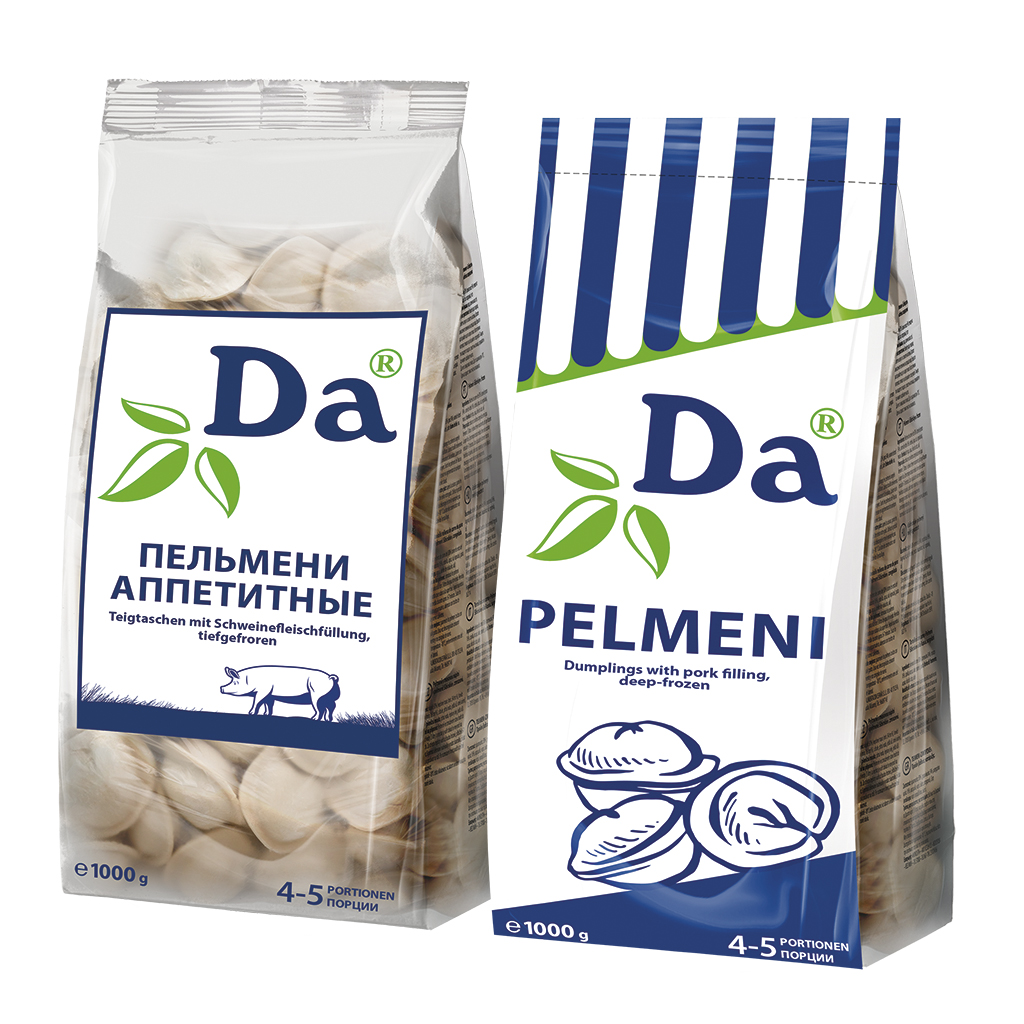 Пельмени с мясной начинкой "Аппетитные ДА", продукт глубокой заморозки