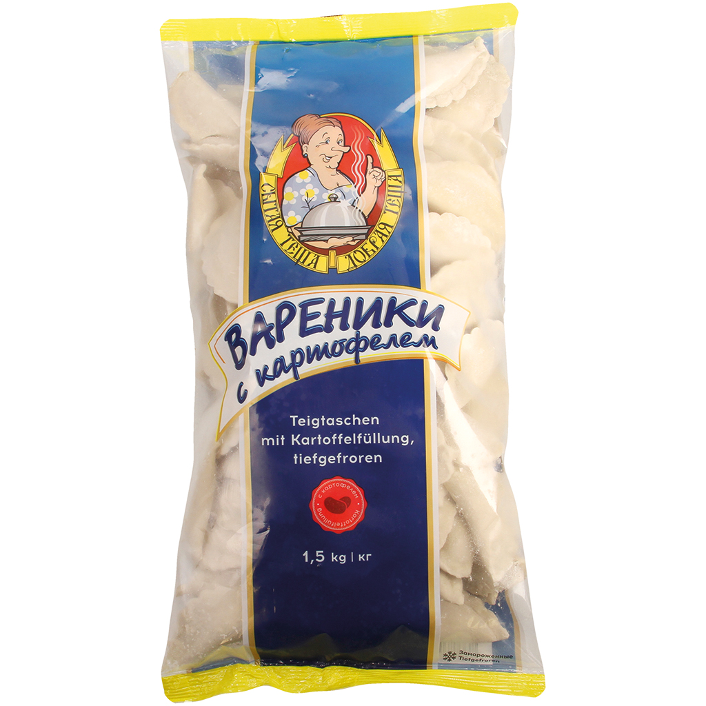 Deegwaren met aardappelfilling, diepgevroren