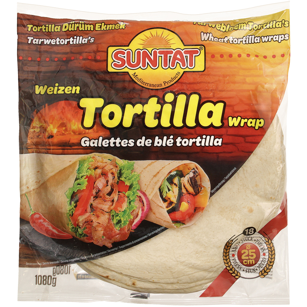 Турецкие лепёшки из пшеничной муки 25см 6x18 шт.