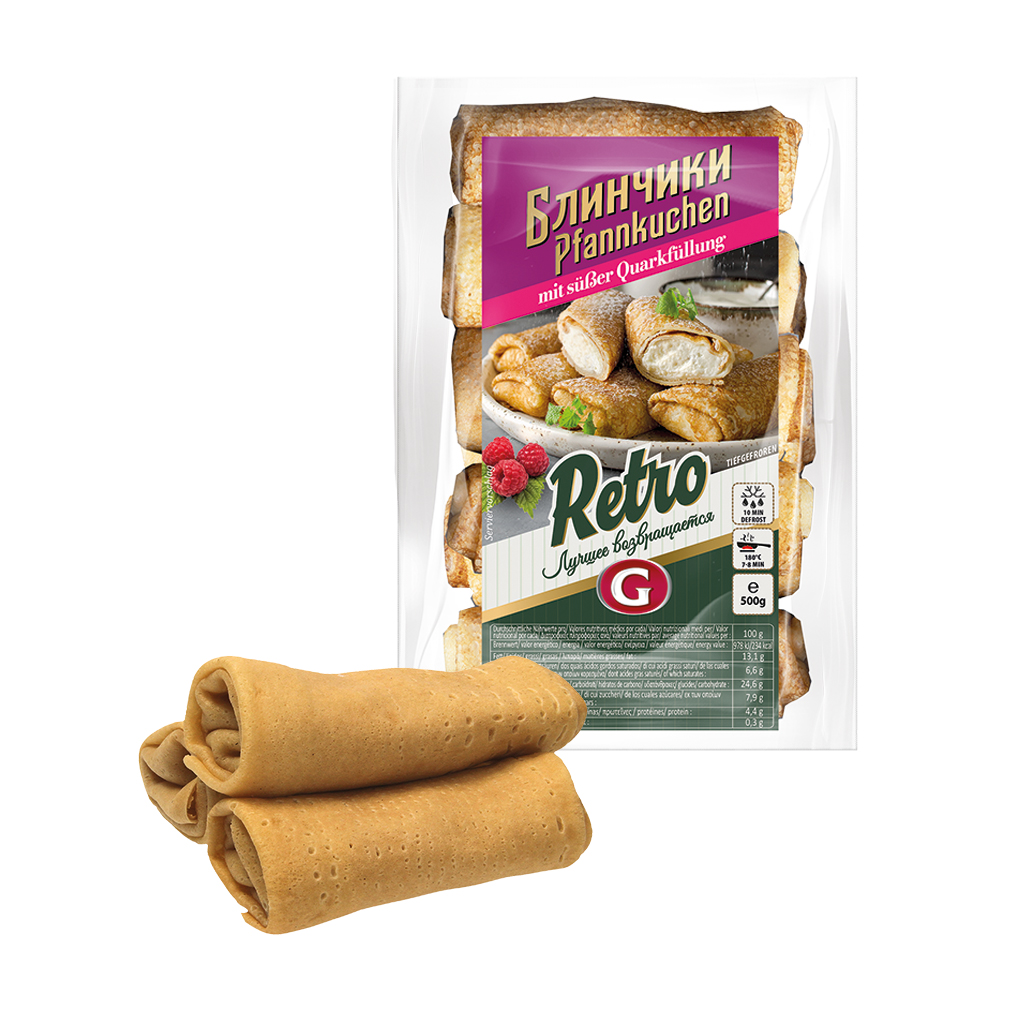 Pannenkoeken met kwarkvulling, diepgevroren