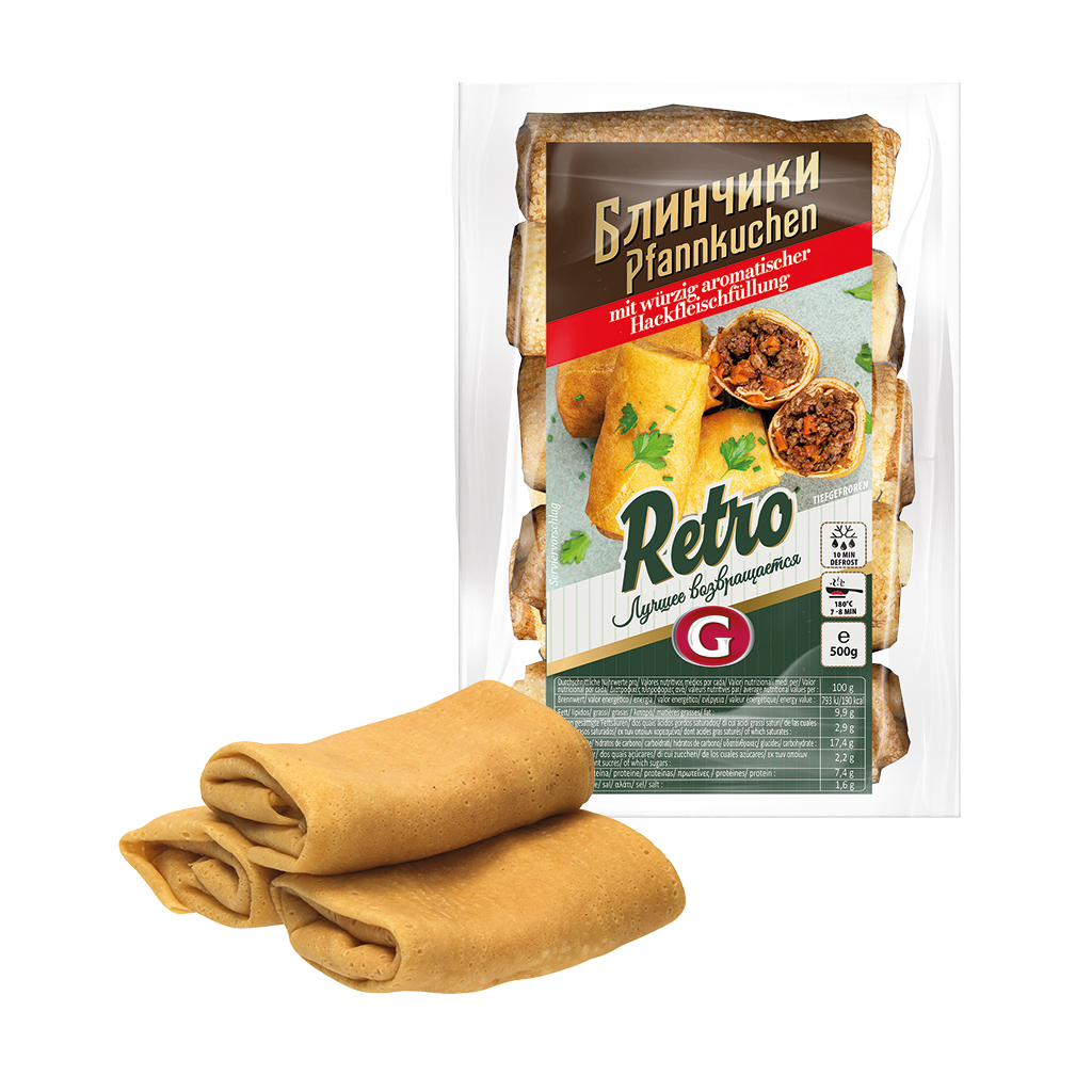 Pannekoek met gebakken varkensvleessaus, diepgevroren