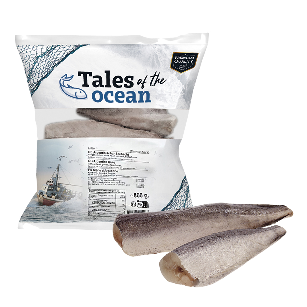 Аргентинский хек,потрошеный, без головы,с кожей