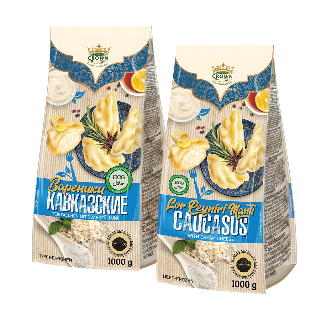 Deegwaren met korrelige roomkaas bereidingen "Kawkazskie"