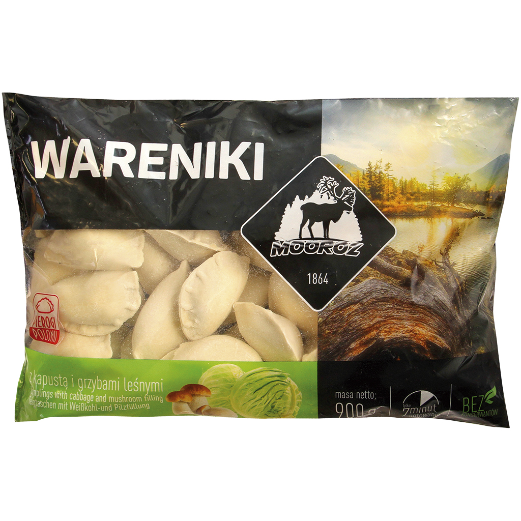 Польские пироги с белокочанной капустой и грибами, заморожен