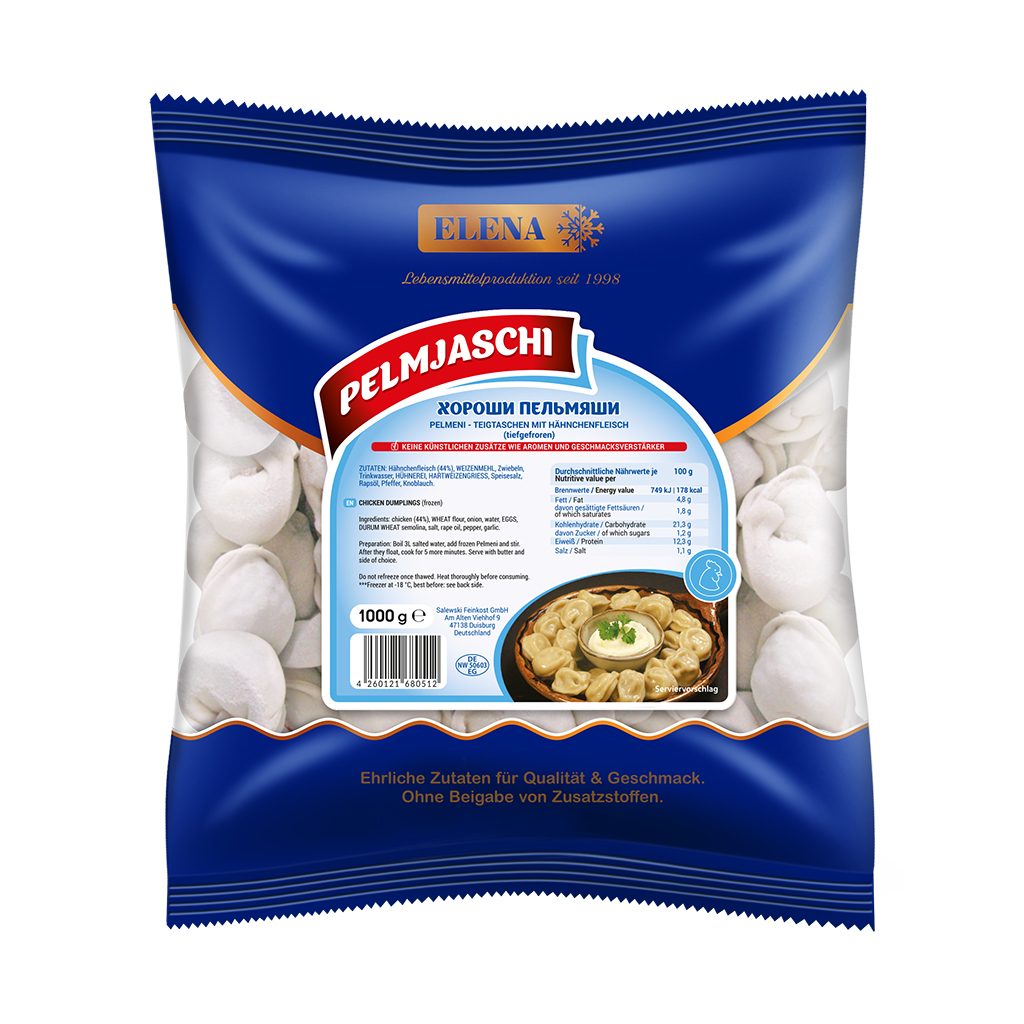 Pelmeni - Deegwaren gevuld met kippenvlees