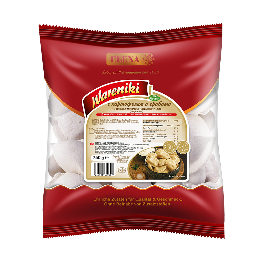 Wareniki - Deegzakjes gevuld met aardappelen en porcini