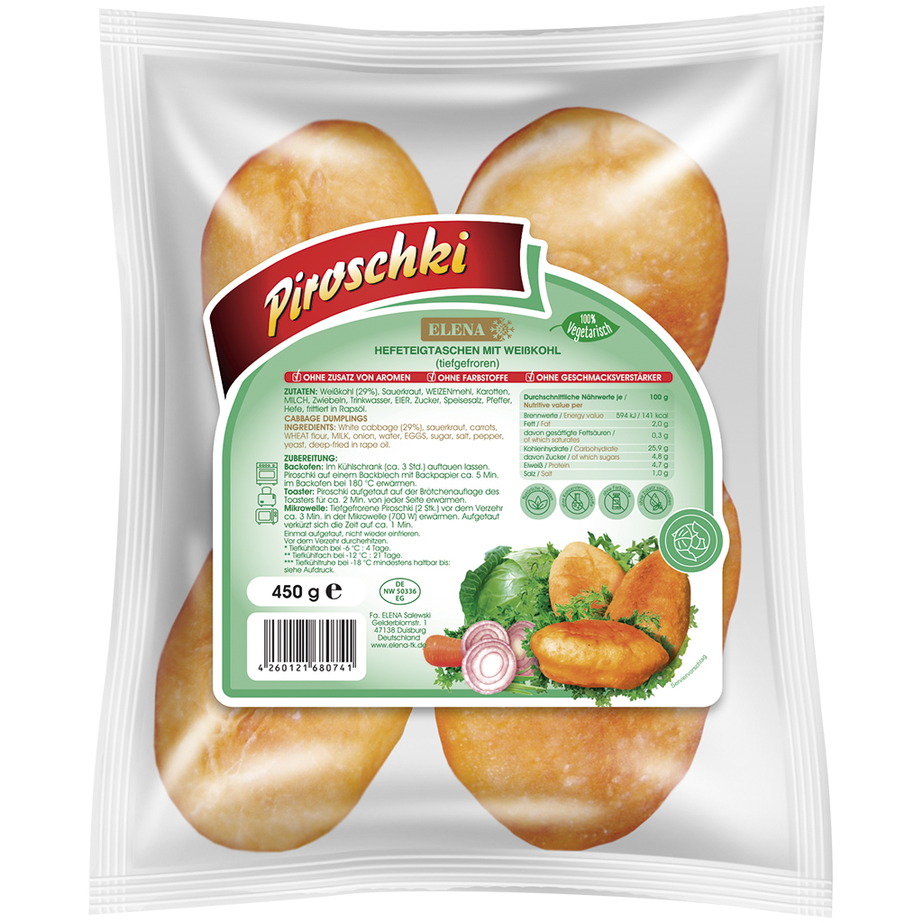 Piroshki gevuld met witte kool