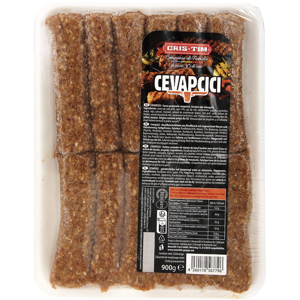 Cevapcici - Gehaktrolletjes van rundvlees met vleesaroma