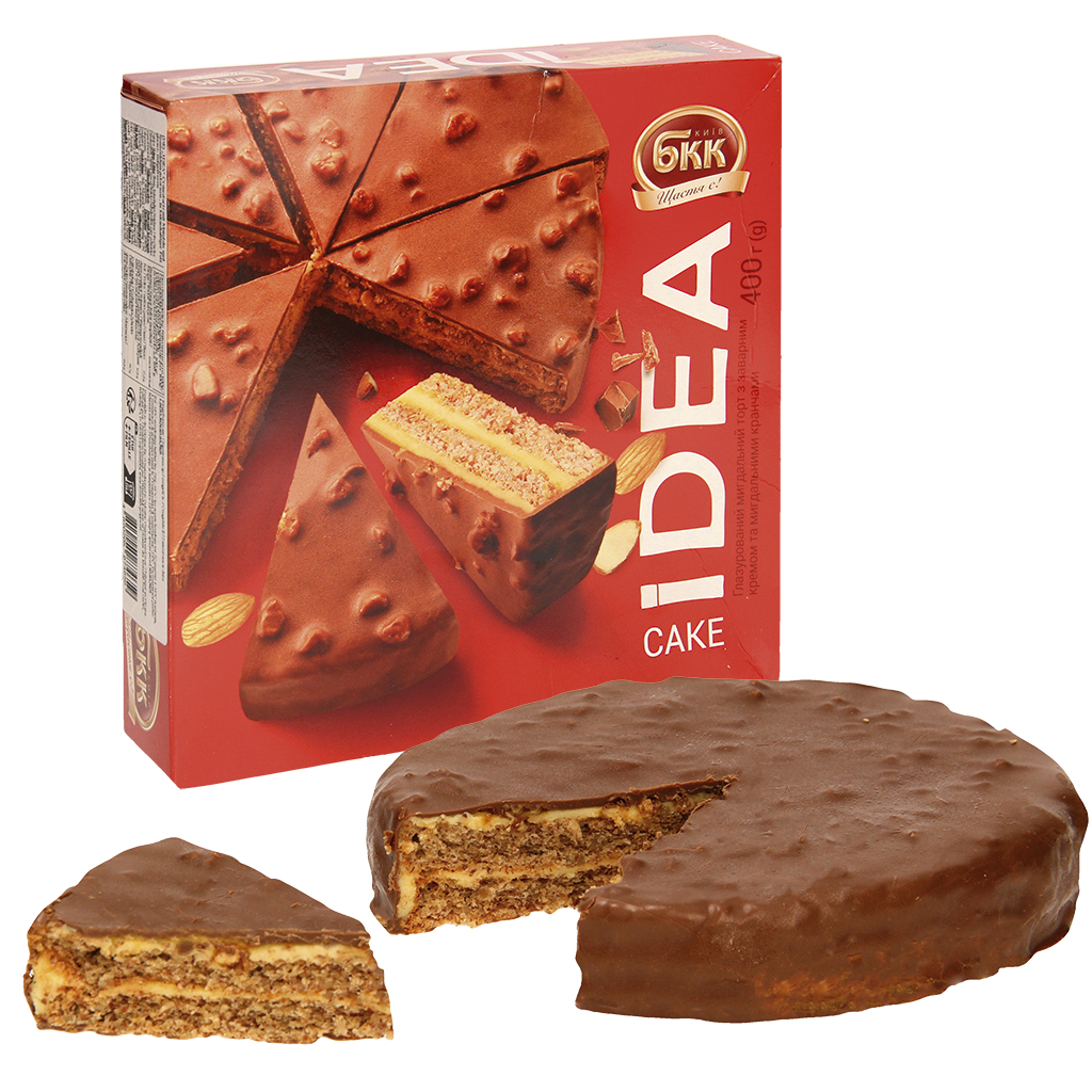 "IDEA" roomtaart met amandelen en zonnebloempitten, in cacao