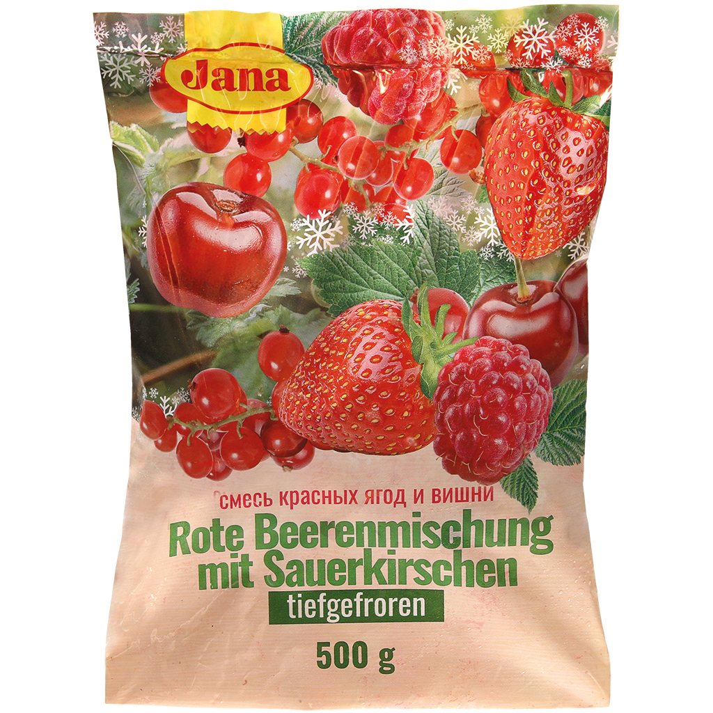 Смесь красных ягод и вишни, замороженная