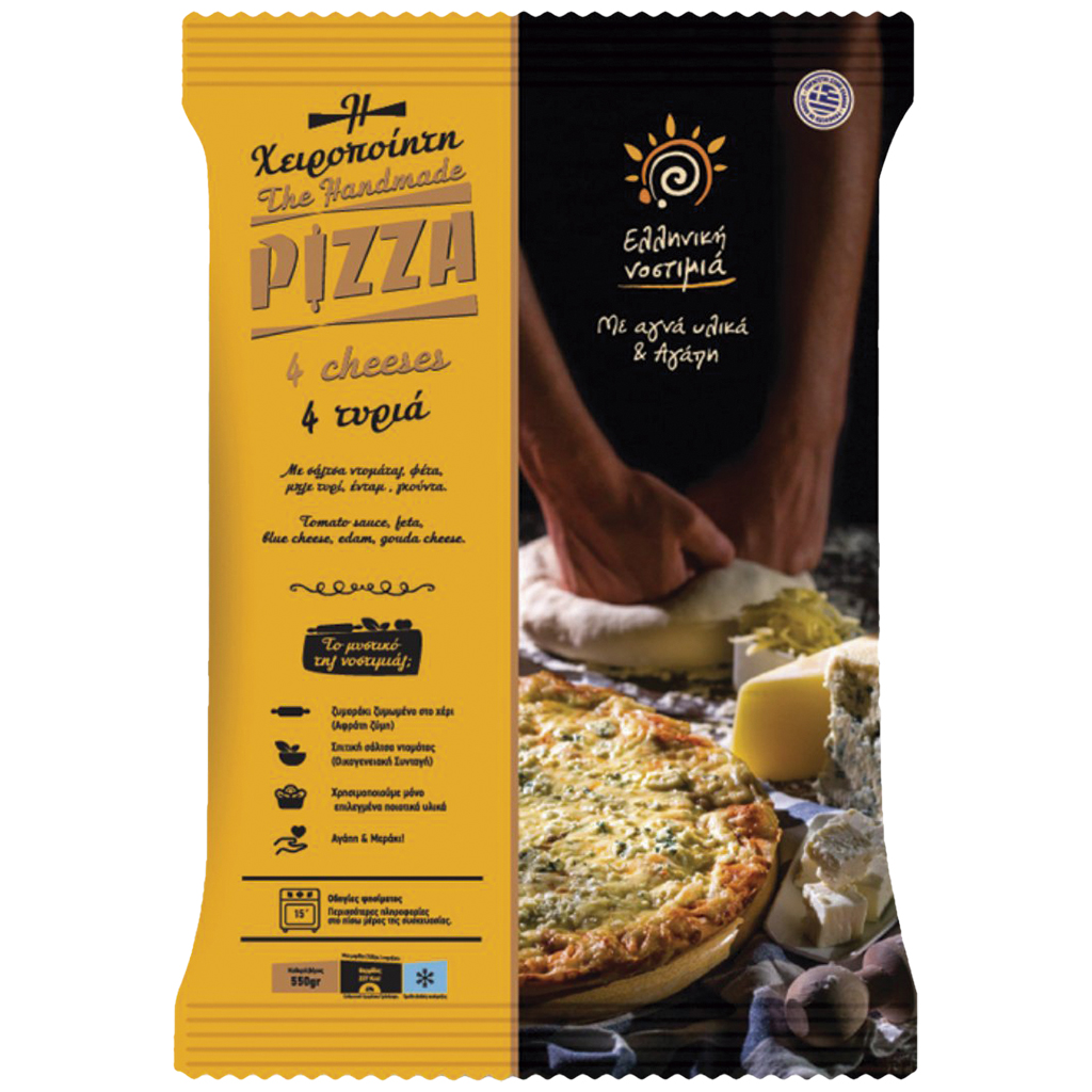 Pizza "4 kazen", handgemaakt, diepgevroren