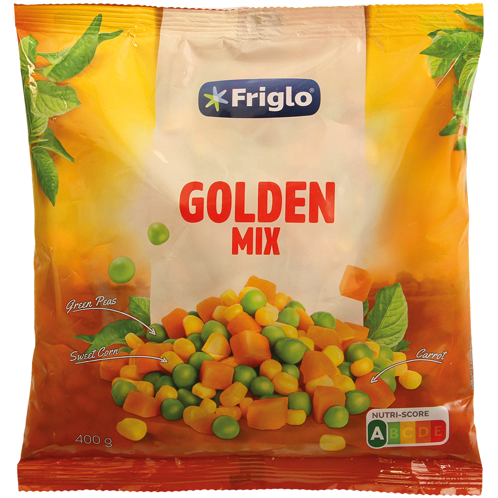 Groentemix 'Golden Mix' van erwten, wortelen en maïskorrels