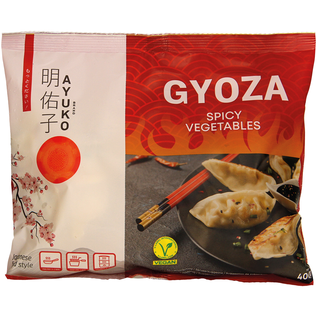Vegan dumplings met pittige groentenvulling, voorgekookt