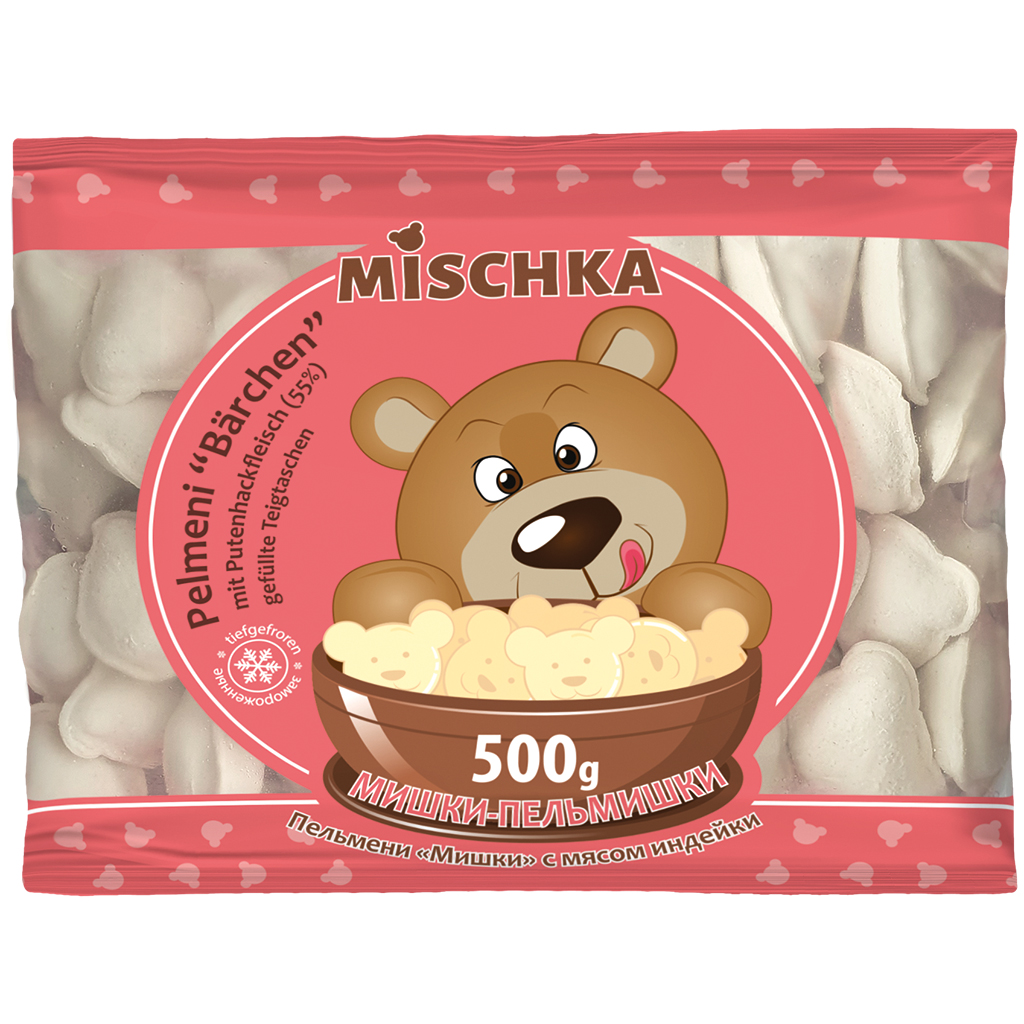 Pelmeni "Bärchen" - met kalkoengehakt (55%) gevulde deegware