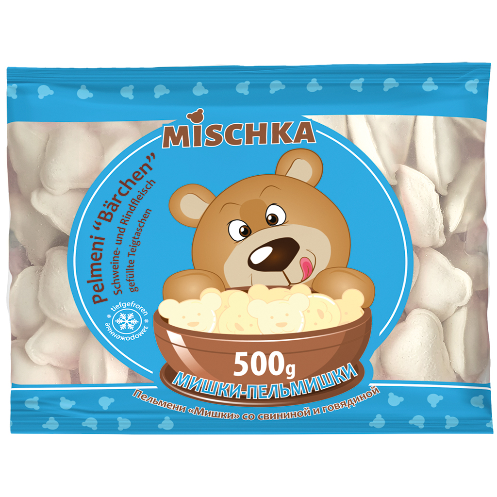 Pelmeni "Bärchen" - met varkens- en rundvlees gevulde deegwa