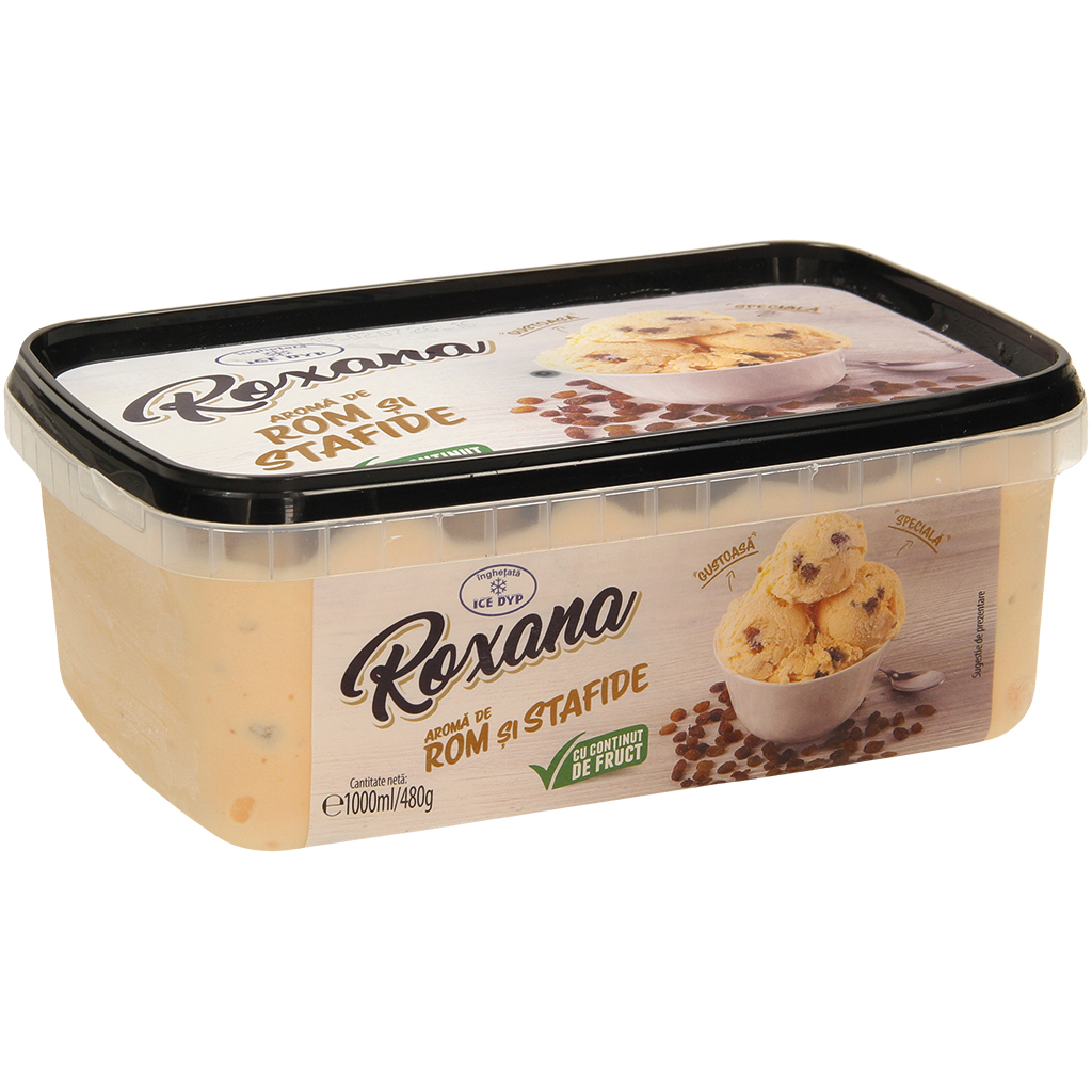 IJs met rozijnen en rumaroma "Roxana".