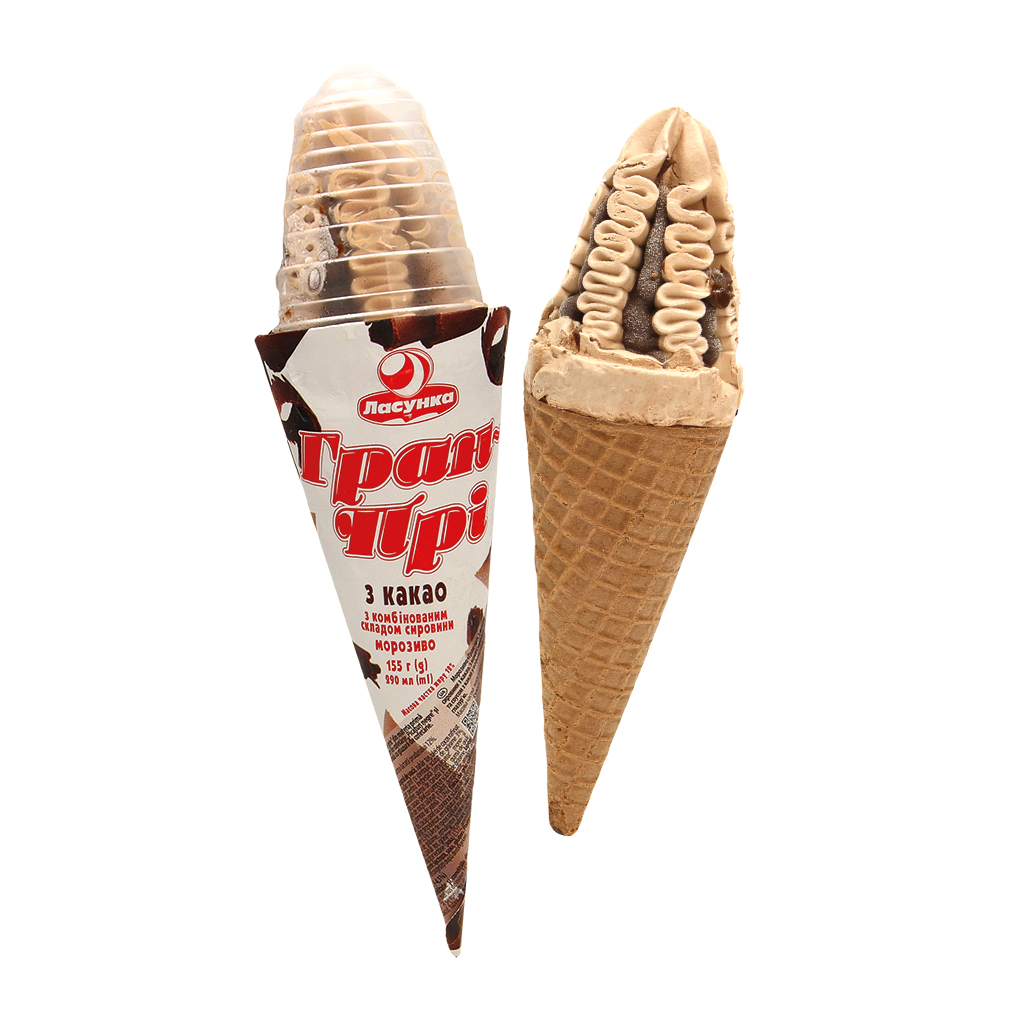 IJs met chocoladesmaak, in cacaoboter glazuur en cacaoboter