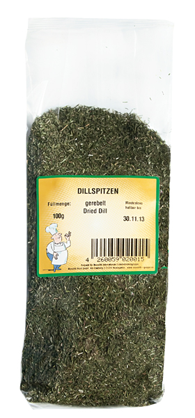 Dillekopjes gedroogd