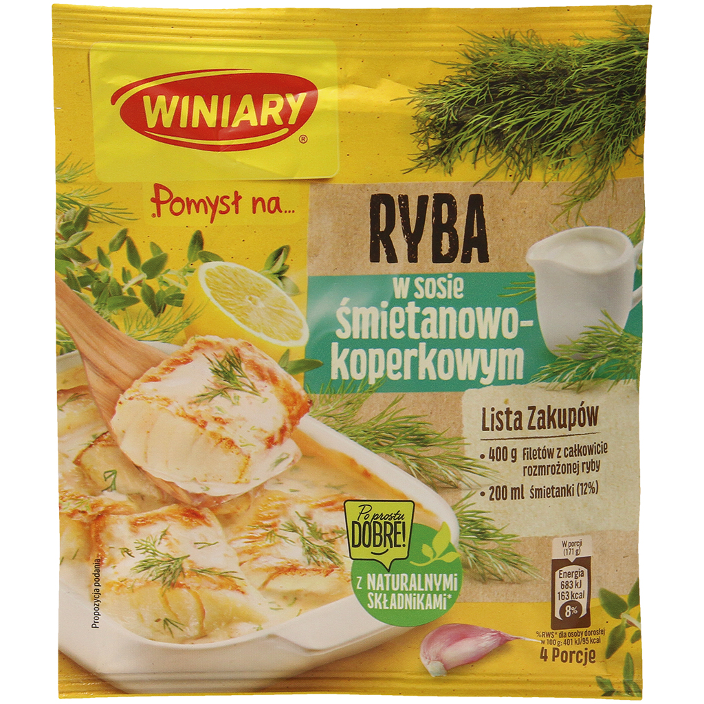 Winiaryfix voor vissen in cream en dill sauce