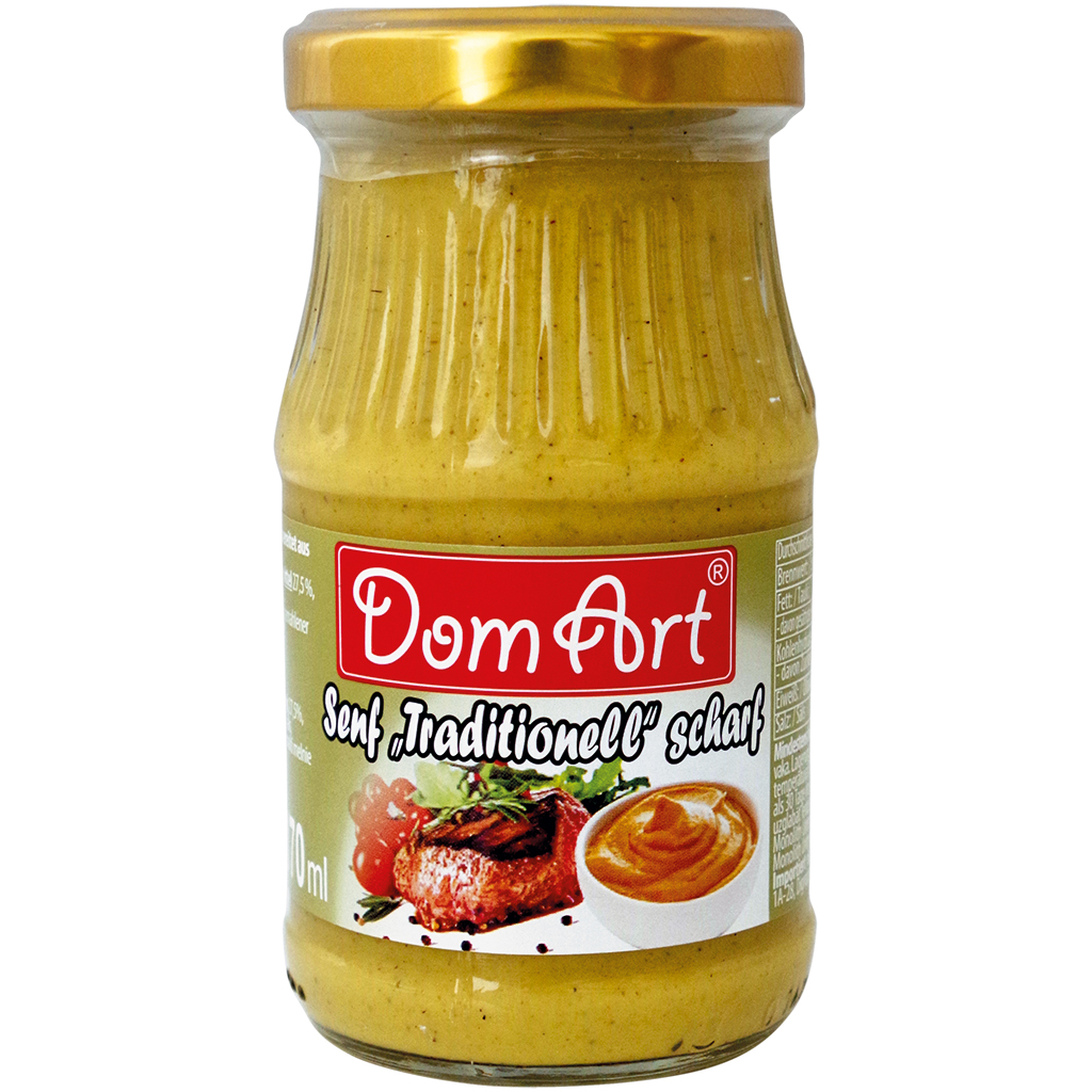 Mosterd "Traditioneel" scherp, bereid uit mosterdpoeder-krui