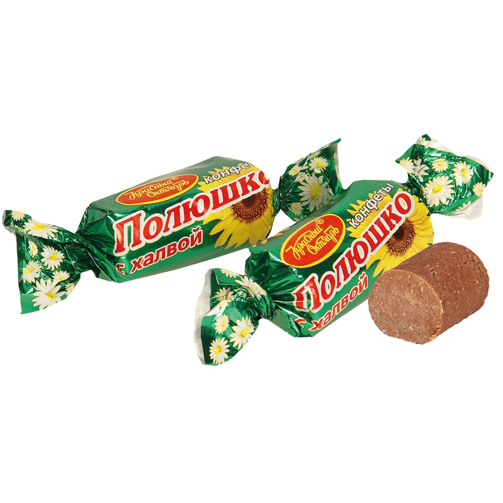 Confekt "Polüschko met halva" met wafels, pinda's en zonnebloemhalva