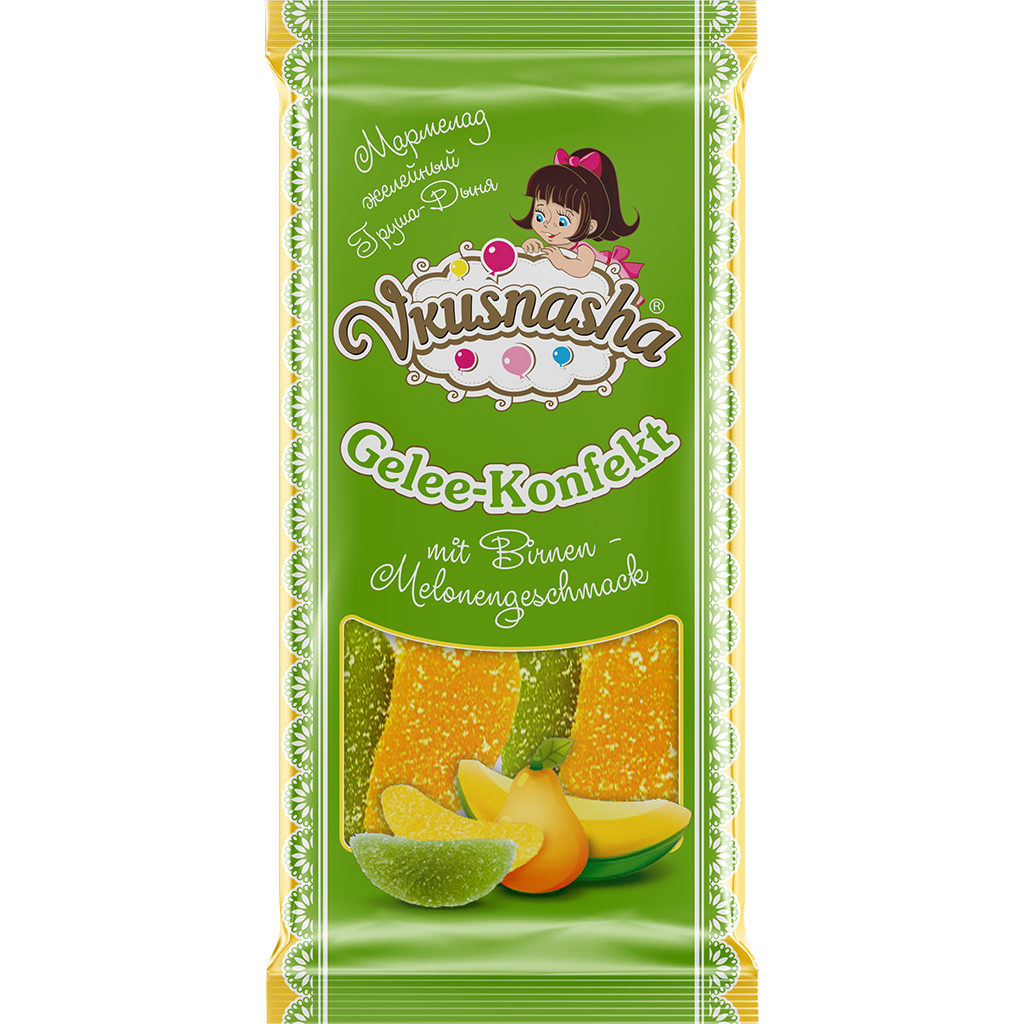 Geleekonfekt "Vkusnasha" met peren-meloensmaak
