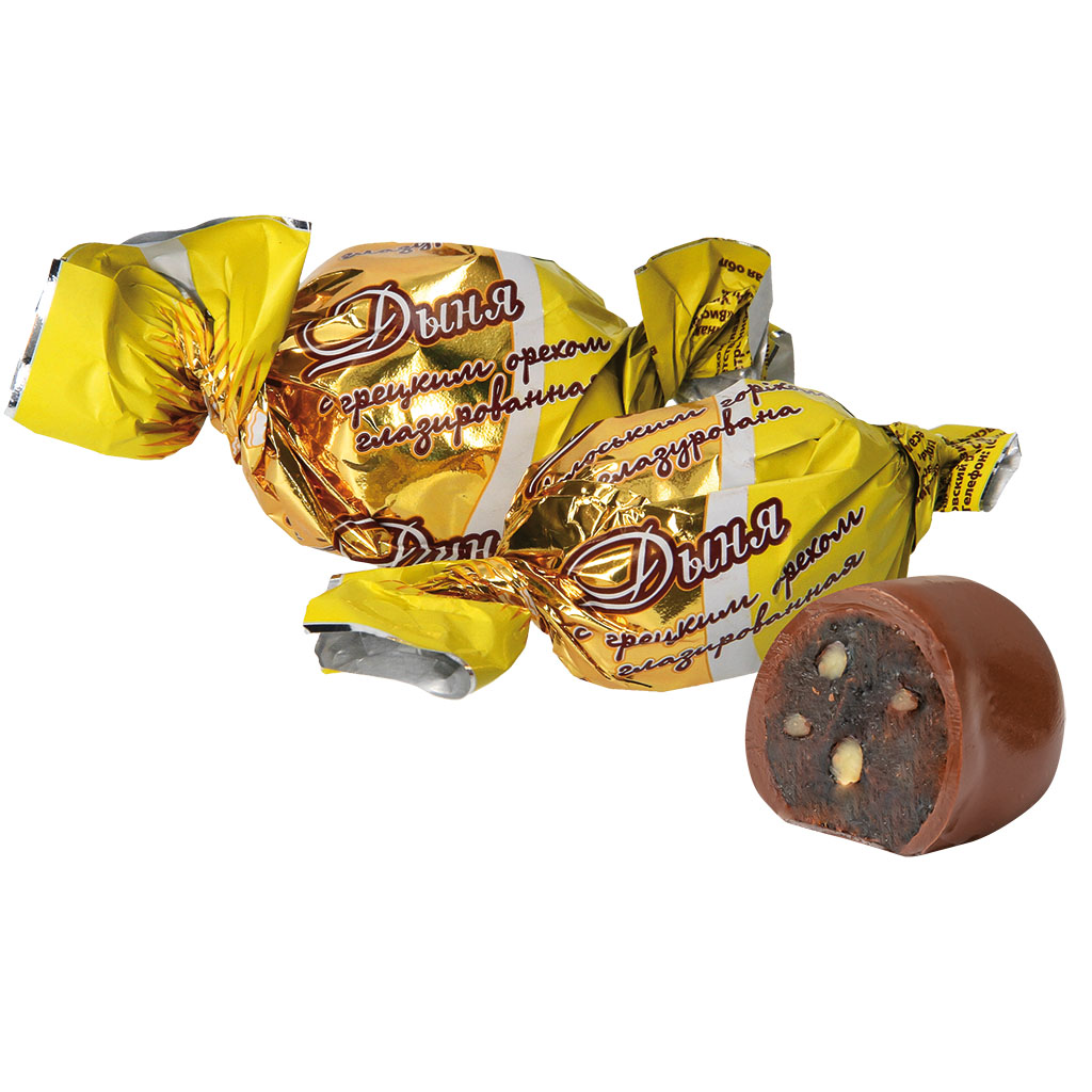 Конфеты "Дыня с грецким орехом глазированная"