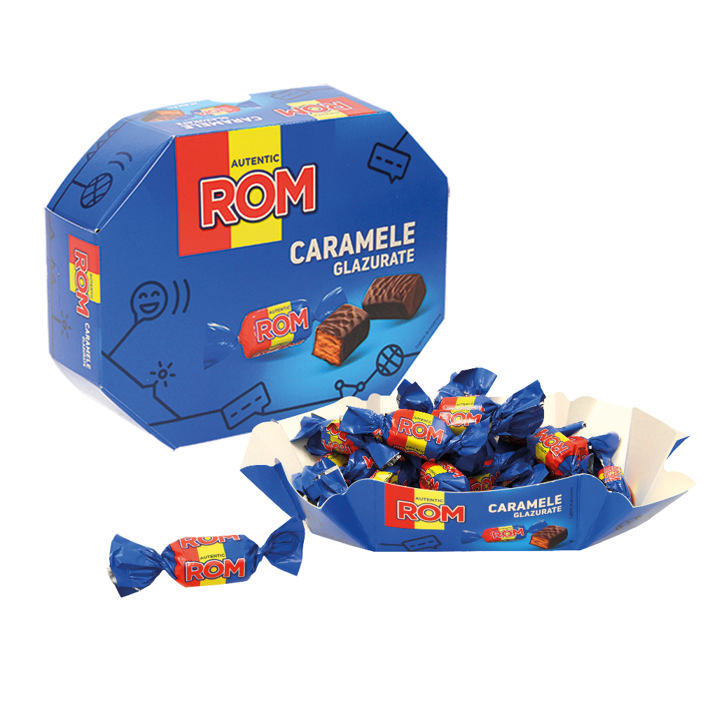 Мягкая карамель "Caramele Glazurate" с начинкой со вкусом ро