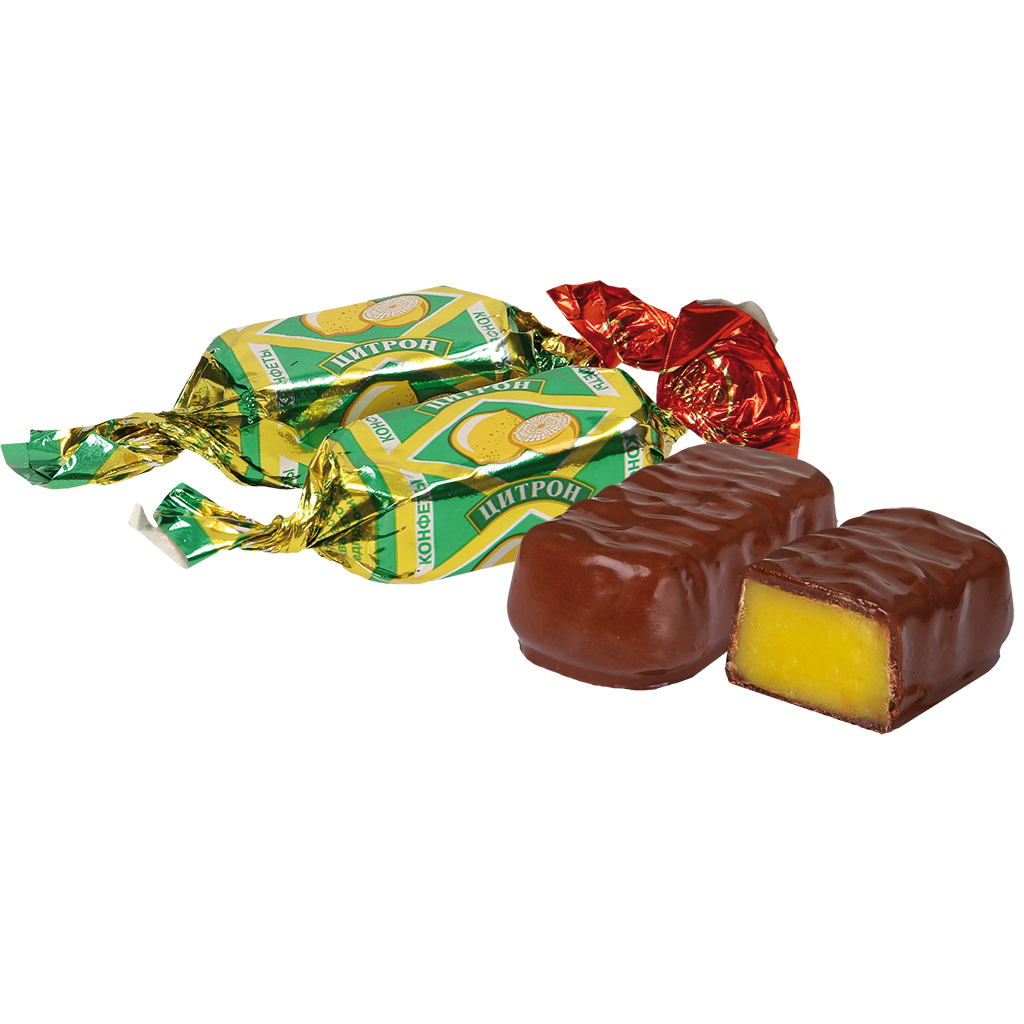 Помадные конфеты "Цитрон" со вкусом лимонна в какаосодержаще