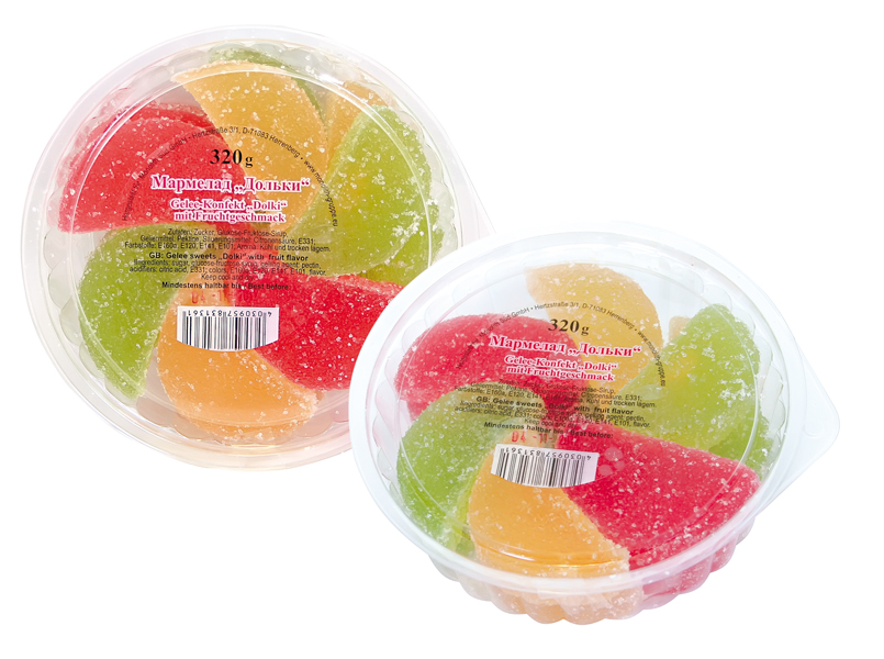 Желейные конфеты "Мармеладные дольки" с фруктовым вкусом