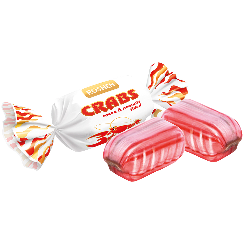 Карамель с какао-арахисовой начинкой "Рачки Рошен"