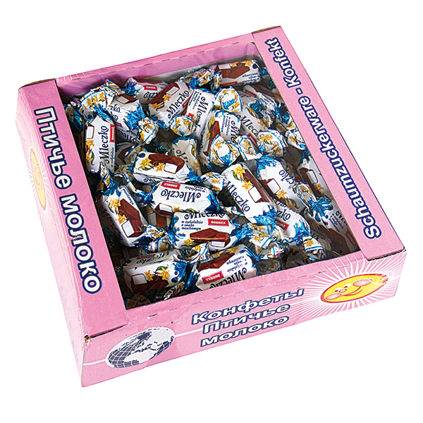 Schuimsuikerconfectie met vanillesmaak "Mleczko" in chocoladelaag