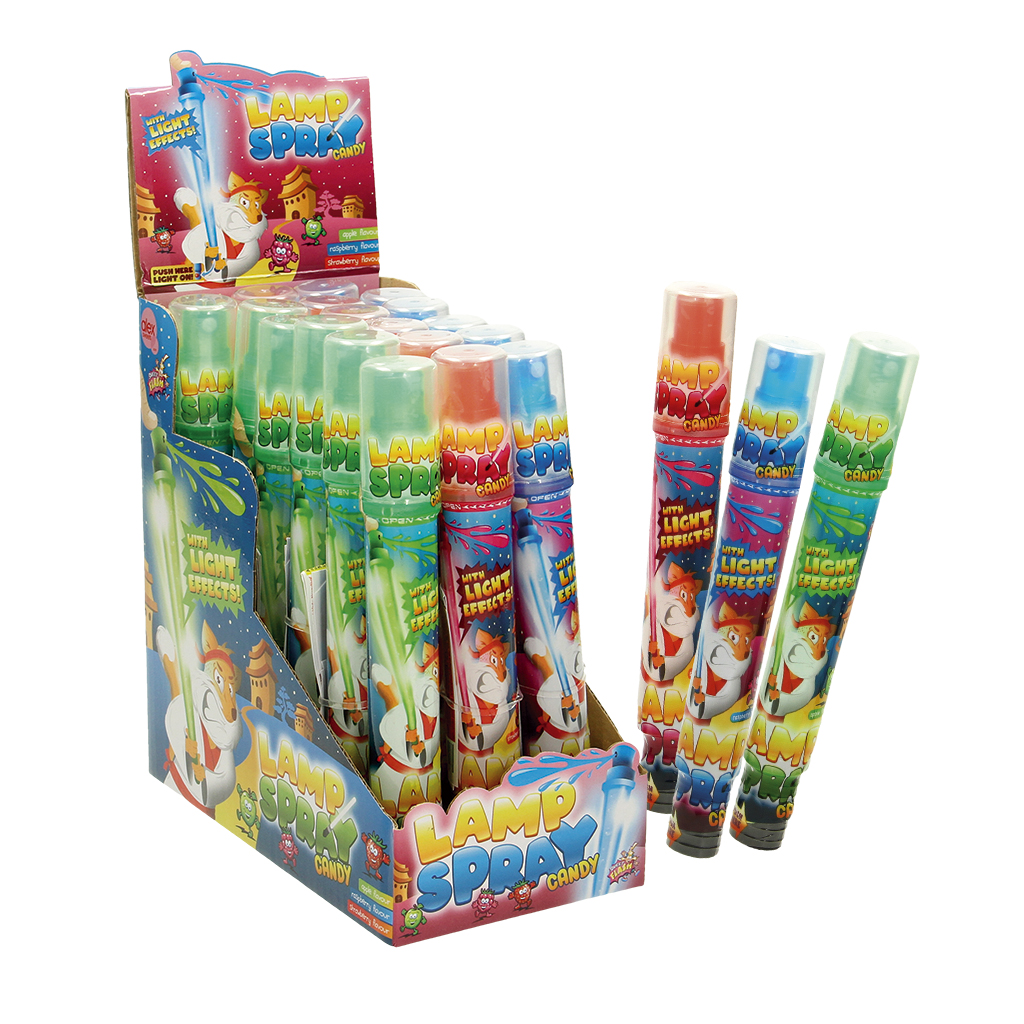"Lamp Candy Spray" Vloeibare zoetheid met appel-, aardbei...