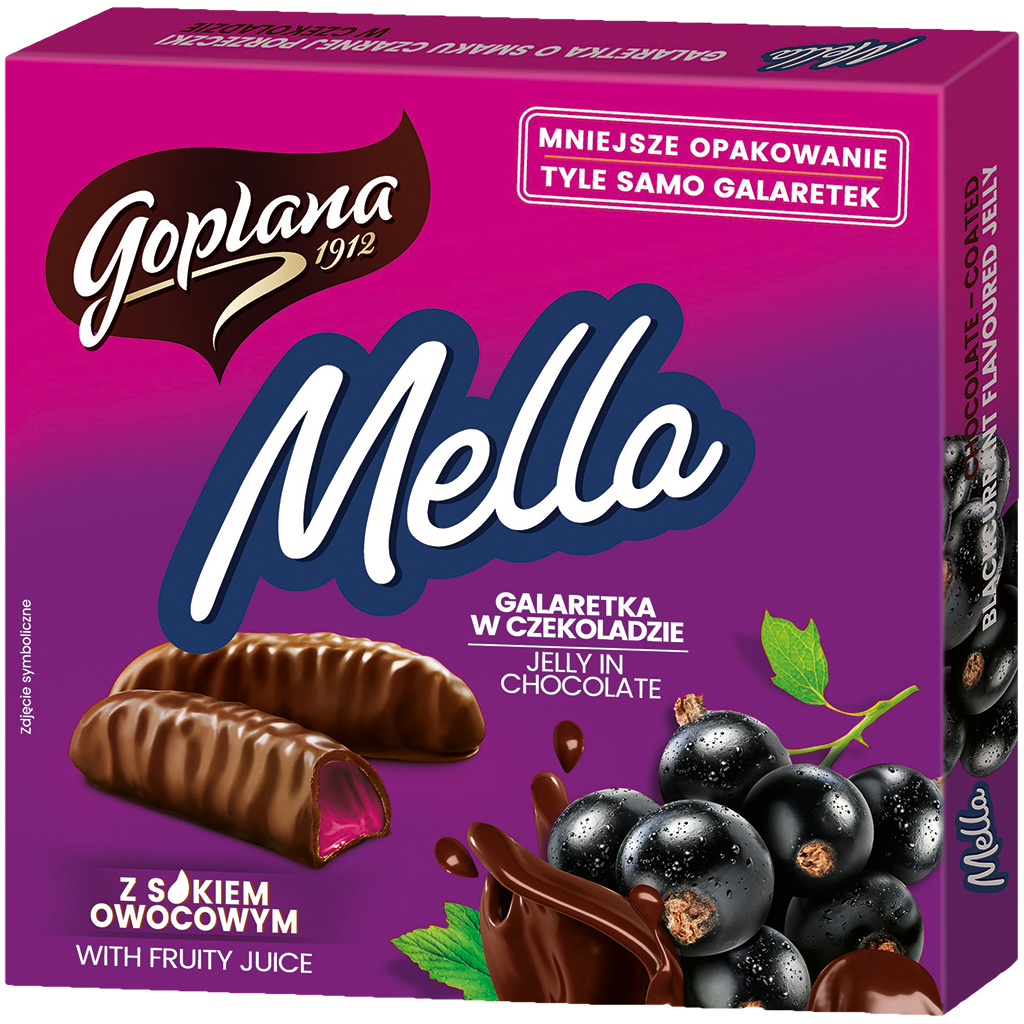 Фруктовый мармелад "Mella" с ароматом черной смородины, в шоколаде