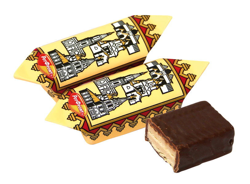 Конфеты глазированные шоколадной глазурью с начинкой между с