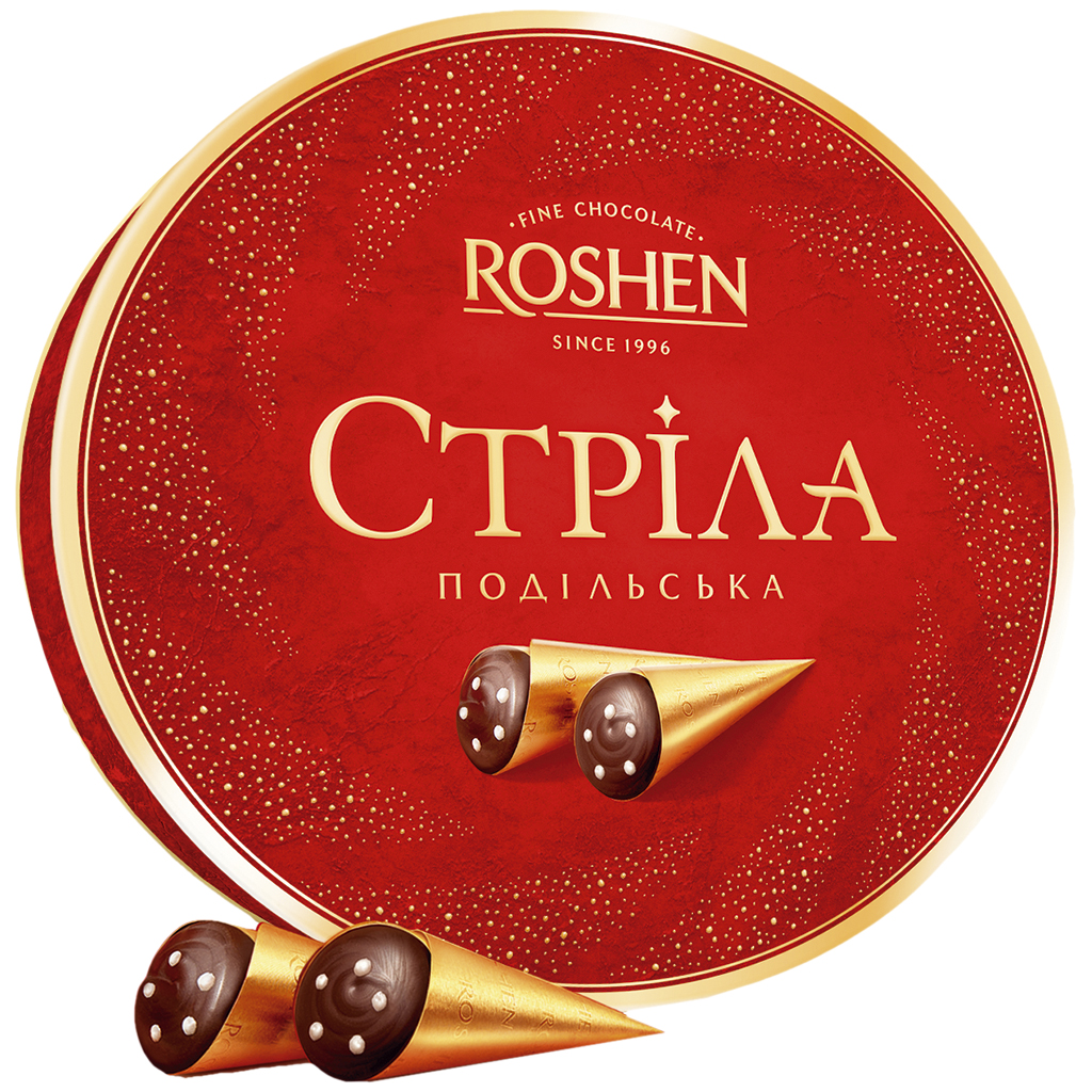 "STRELA PODOLSKA" Конфеты шоколадные с молочной помадкой. Содержит алкоголь.