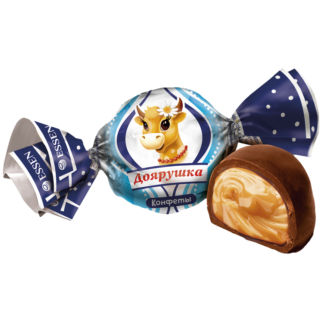Konfekt "Dojaruschka" met karamel smaak, in cacao-vetglazuur (24%)