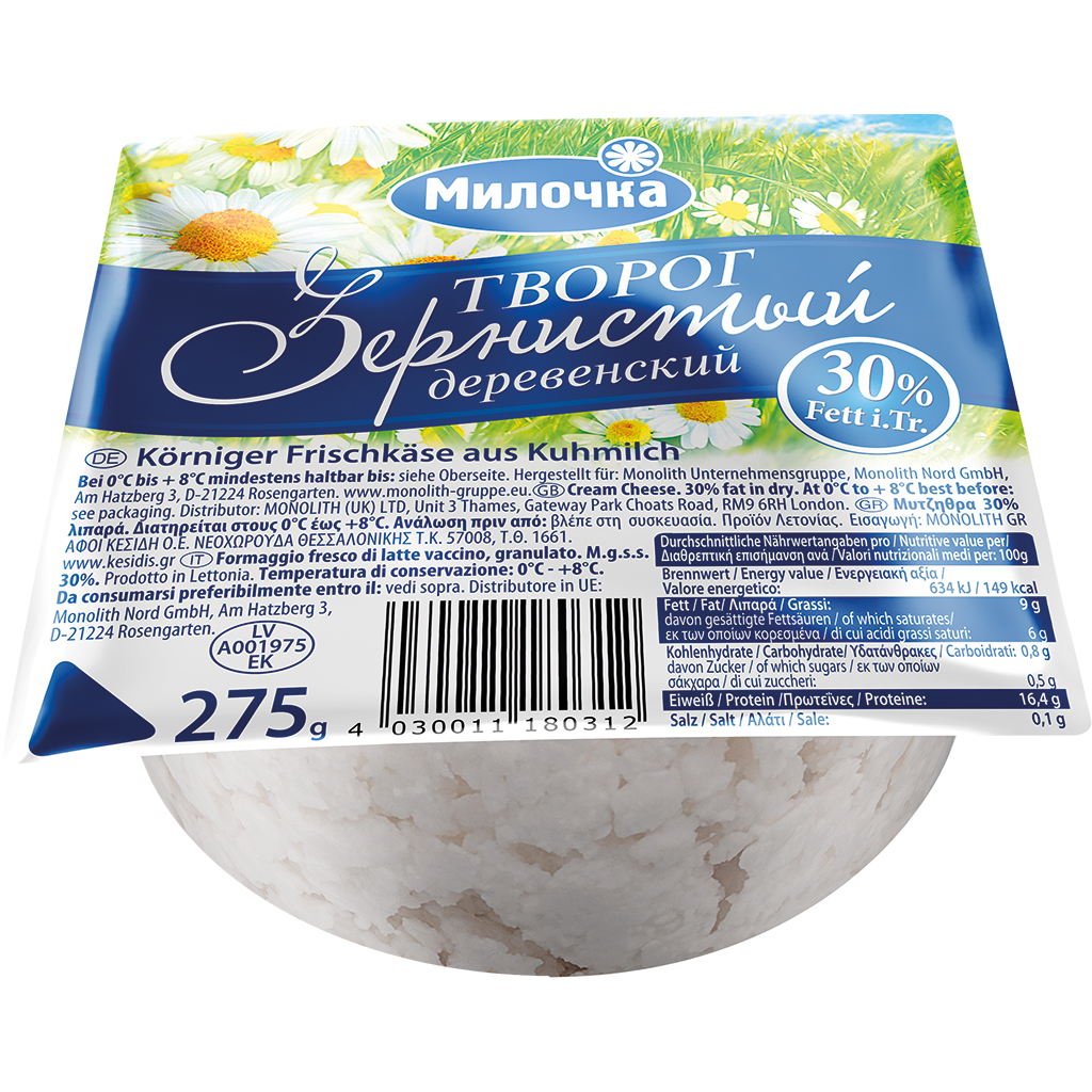 Korreltje verse kaas "Tvorog derevenskij" 30% vet i.Tr.