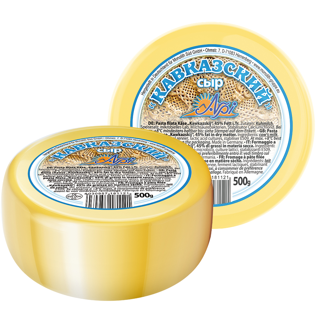 Pasta filata kaas "Kawkazskij" 45% vet i.Tr.