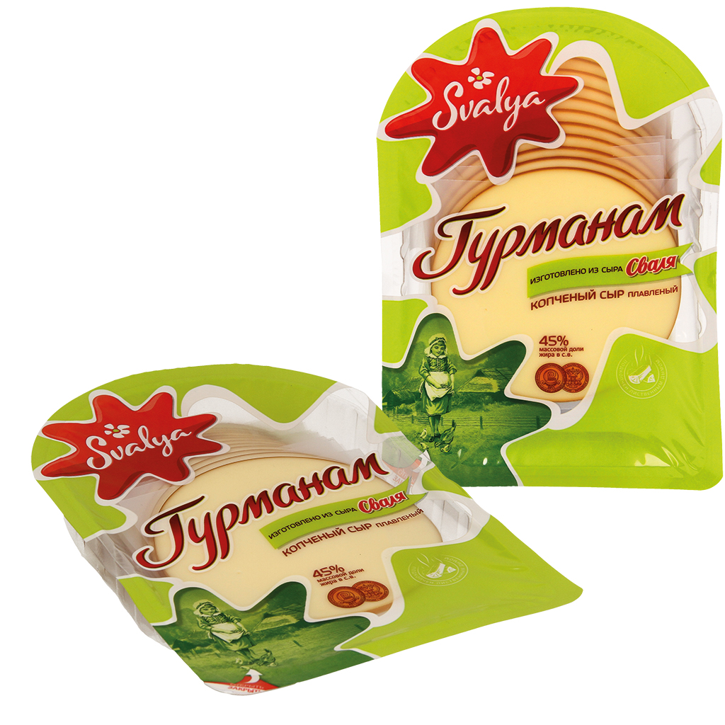 Плавленый сыр "Gurman" 45% жира в сухом веществе нарезанный