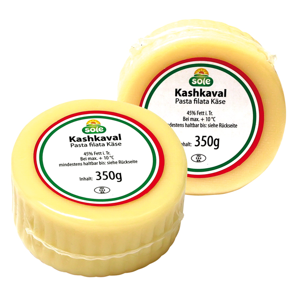 Hongaarse Pasta Filata kaas "Kashkaval" 45% vet i. Tr.