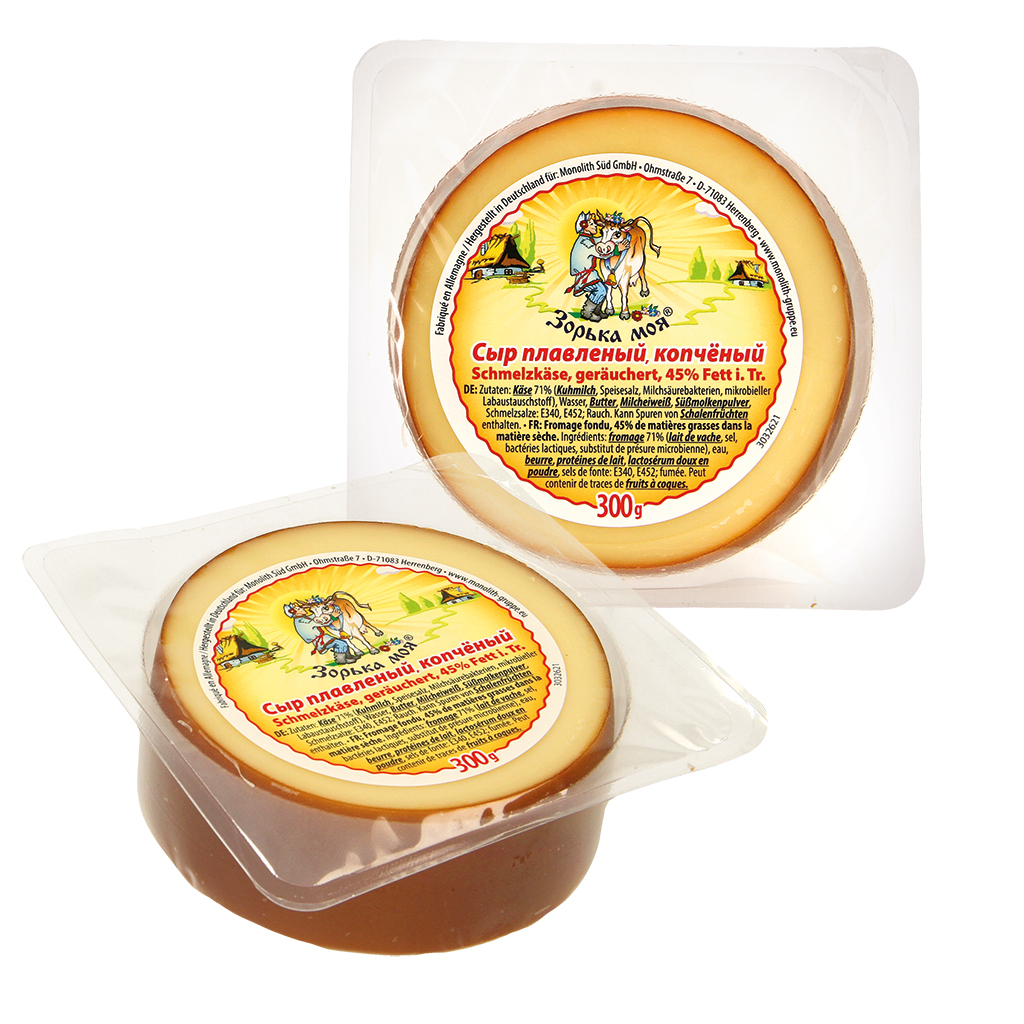 Smeltkaas, gerookt, 45% vet in het.