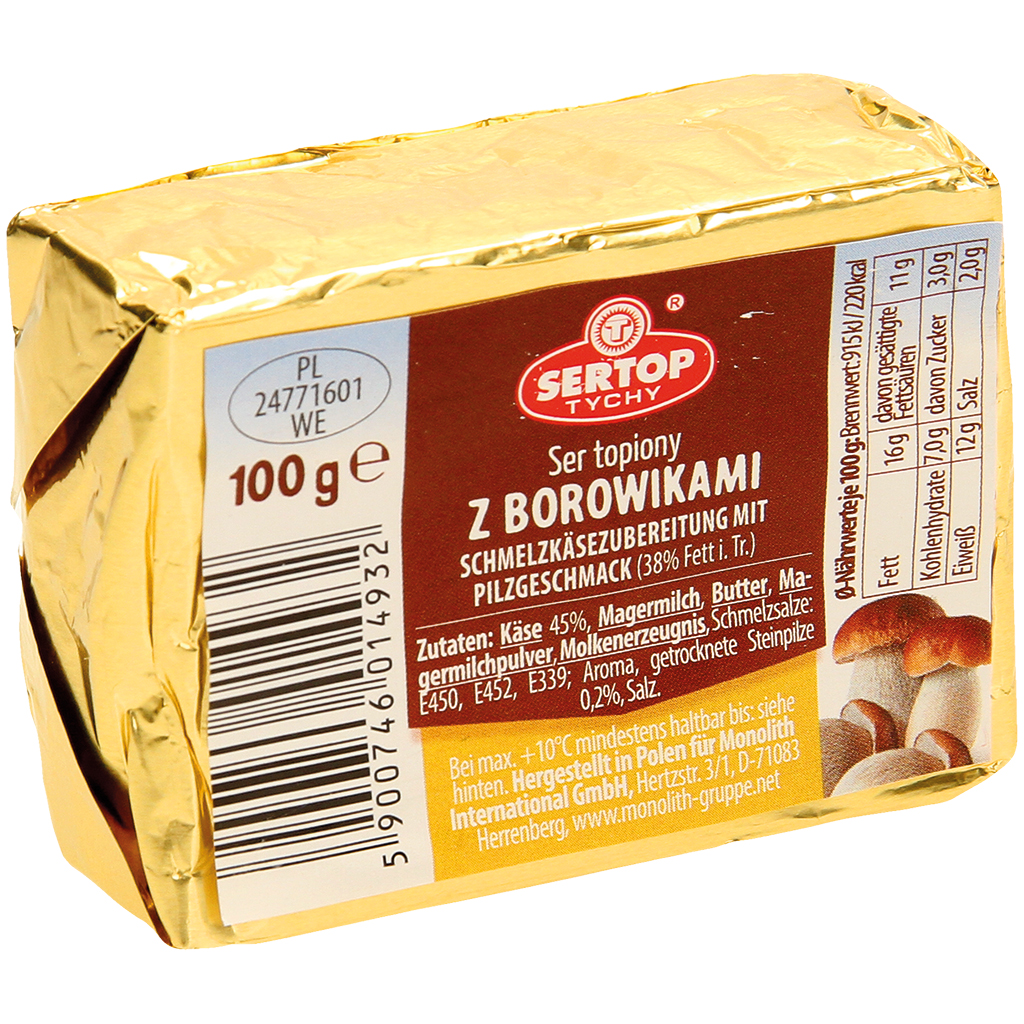 Плавленый сыр со вкусом грибов 38% жирности