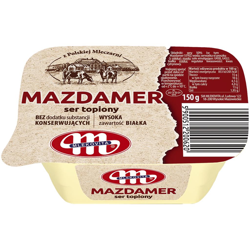 Mazdamer ser topliony smeerbare smeltkaasbereiding, roomniveau
