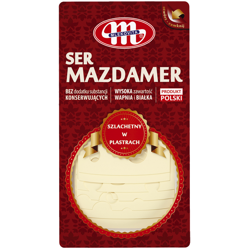 "Mazdamer" сыр полутвёрдый, нарезка, 45% жирности в сухом ве