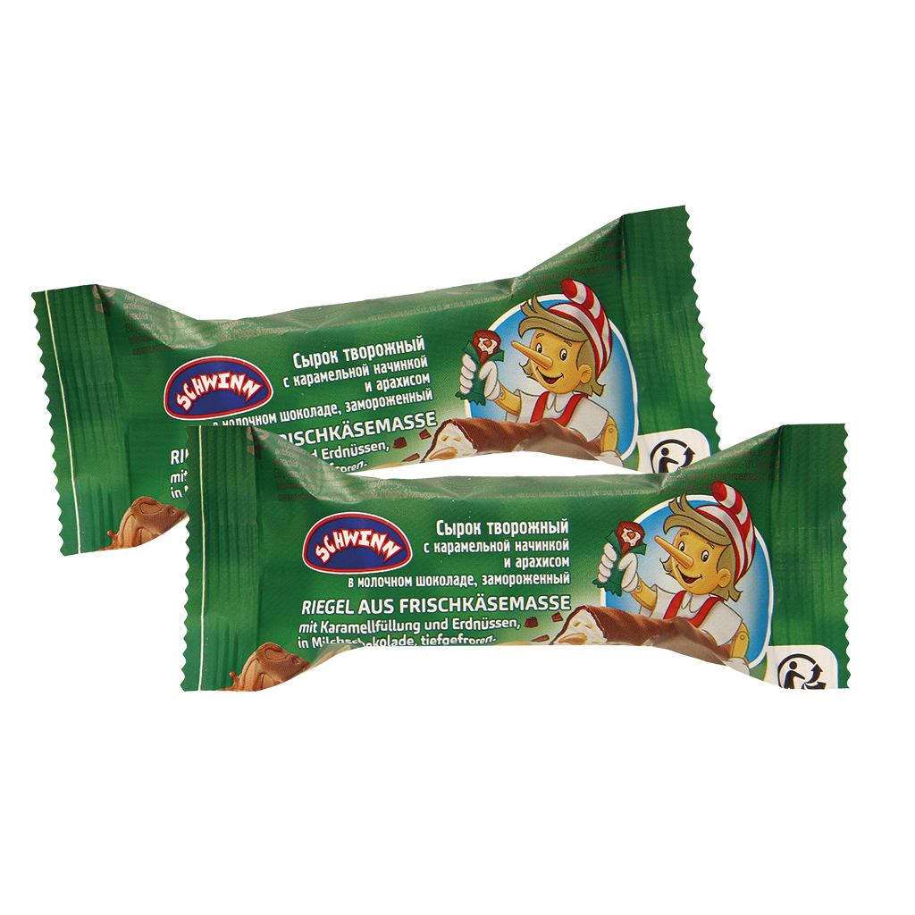 Kwarkreep met karamelvulling en pinda’s – in melkchocolade