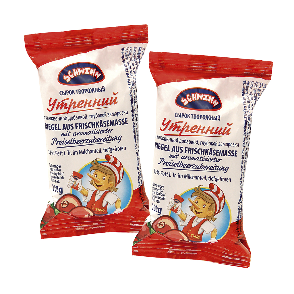 Сырок творожный "Утренний" с 14% клюквенной добавкой, 31% жи