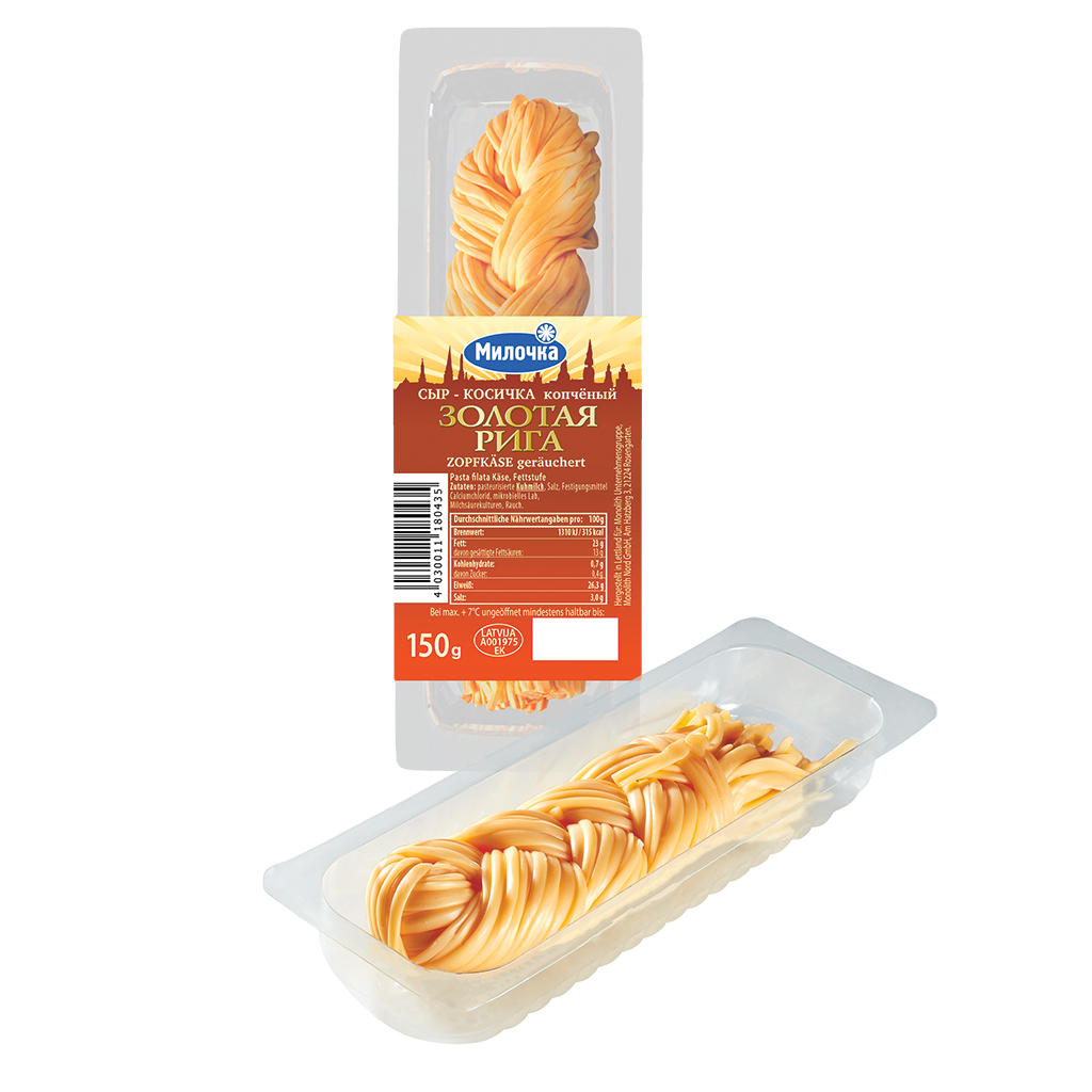 Gerookte Zopfkaas. Pasta filata kaas, vetgehalte.